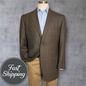 J.HILBURN V.B.C WOOL Classic fit Men’s Blazer Sport Coat Jacket Windowpane 46R